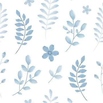 Seamless pattern with watercolor branches Stock Illustration
