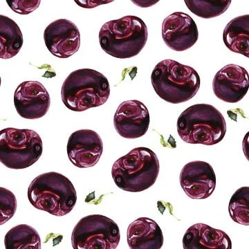 Seamless pattern Watercolor cherry illustration Illustrazione stock