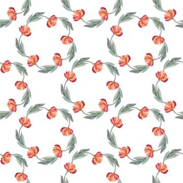 Seamless pattern watercolor circle frame border template for design. Abstract Stock Illustration