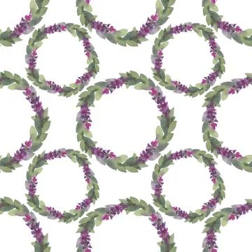 Seamless pattern watercolor circle frame border template for design. Abstract Stock Illustration