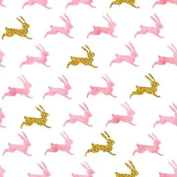 Seamless pattern with watercolor element Stock Illustration