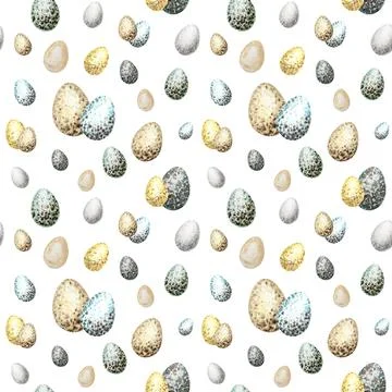 Seamless pattern with Watercolor hand drawn Easter eggs, Illustration fabric 스톡 일러스트