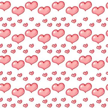Seamless pattern with watercolor hearts. Stock Illustration