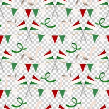 Seamless pattern. Watercolor holiday set with Hungarian symbols. Hungarian flag Illustrazione stock