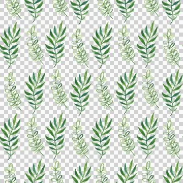 Seamless pattern with watercolor illustrations of summer plants and wildflowers. Illustrazione stock