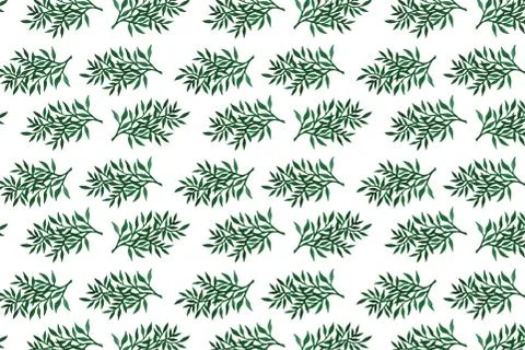 Seamless pattern with watercolor leaves Stock Illustration