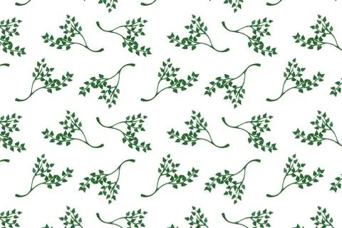 Seamless pattern with watercolor leaves Stock Illustration