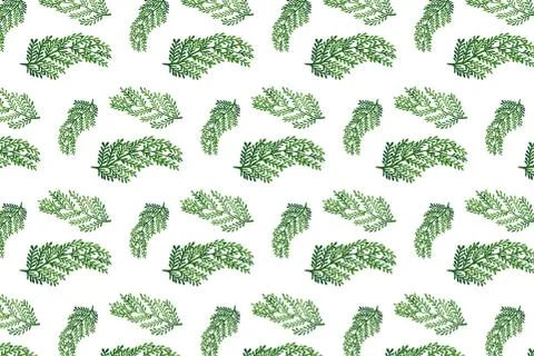 Seamless pattern with watercolor leaves Stock Illustration
