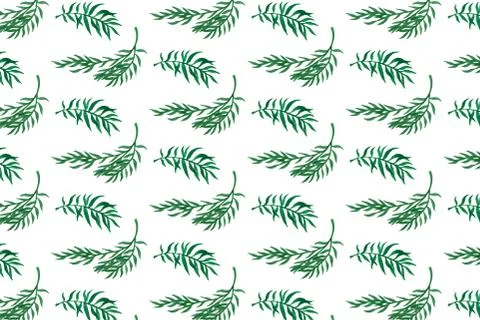 Seamless pattern with watercolor leaves Stock Illustration