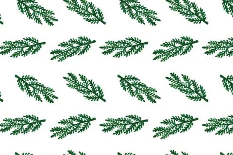 Seamless pattern with watercolor leaves Stock Illustration