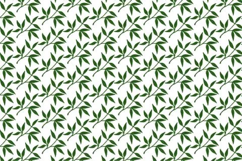 Seamless pattern with watercolor leaves Stock Illustration