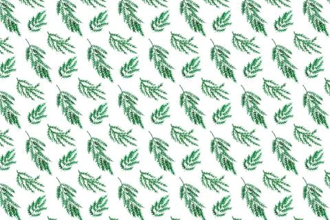 Seamless pattern with watercolor leaves Stock Illustration