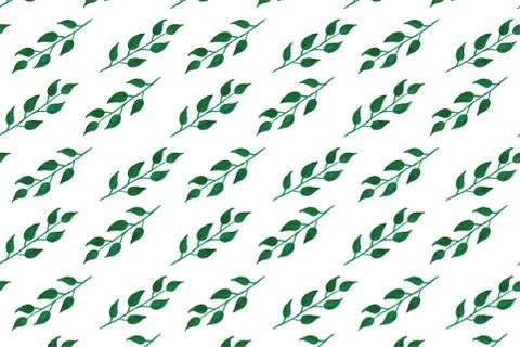 Seamless pattern with watercolor leaves Stock Illustration