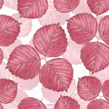 Seamless pattern with watercolor leaves Stock Illustration