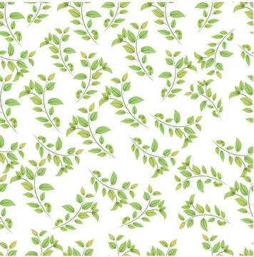 Seamless pattern of watercolor plant elements Stock Illustration
