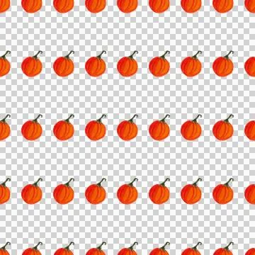 Seamless pattern of watercolor pumpkins on white background, hand painted Stock Illustration