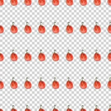 Seamless pattern of watercolor pumpkins on white background, hand painted Stock Illustration