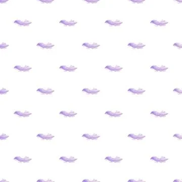 Seamless pattern with watercolor purple cloud shapes Stock Illustration