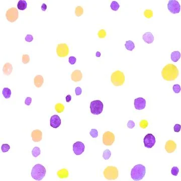 Seamless pattern with watercolor spots blobs stains points dots rounds circle Stock Illustration