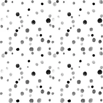 Seamless pattern with watercolor spots blobs stains points dots rounds circle Stock Illustration
