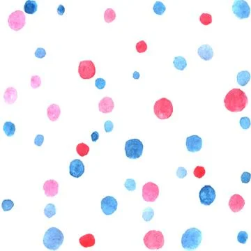 Seamless pattern with watercolor spots blobs stains points dots rounds circle Stock Illustration