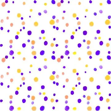 Seamless pattern with watercolor spots blobs stains points dots rounds circle Stock Illustration