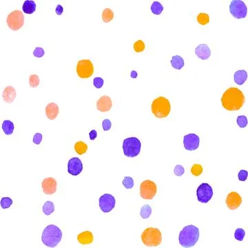 Seamless pattern with watercolor spots blobs stains points dots rounds circle Stock Illustration