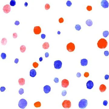 Seamless pattern with watercolor spots blobs stains points dots rounds circle Stock Illustration