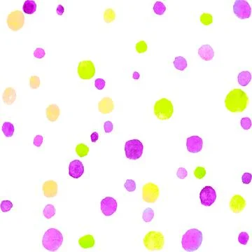 Seamless pattern with watercolor spots blobs stains points dots rounds circle Stock Illustration