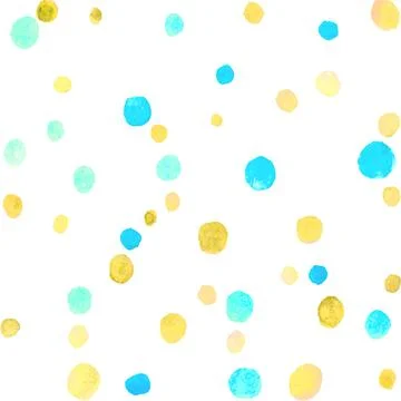 Seamless pattern with watercolor spots blobs stains points dots rounds circle Stock Illustration