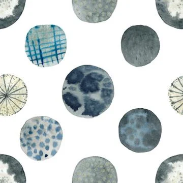 Seamless pattern with watercolor texture circles イラスト素材