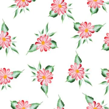 Seamless pattern  Watercolor Vector Flowers. Vector Watercolour Flowers Stock Illustration