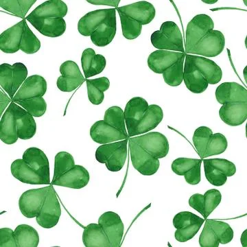 Seamless pattern with watercolro clover Stock Illustration