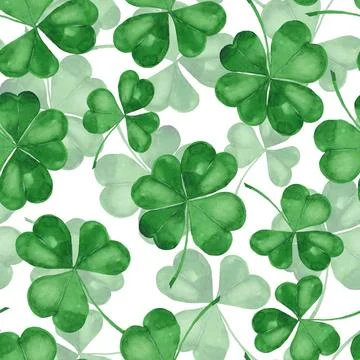 Seamless pattern with watercolro clover Seamless pattern with watercolro c... Stock Photos
