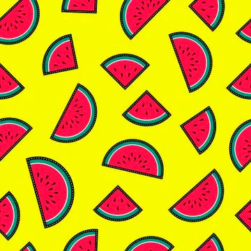 Seamless pattern with watermelon fruit icons Illustrazione stock