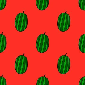 Seamless pattern with watermelon Stock Illustration