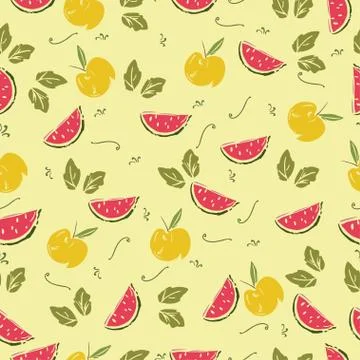 Seamless pattern with watermelon Stock Illustration