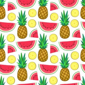 Seamless pattern with watermelon. Stock Illustration