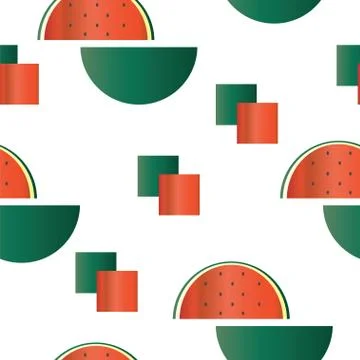 Seamless pattern with watermelon illustration Stock Illustration