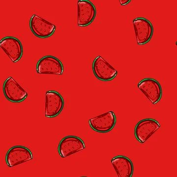 Seamless pattern watermelon jelly candy cartoon vector イラスト素材