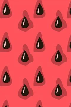 Seamless pattern with watermelon seeds on red Stock Illustration