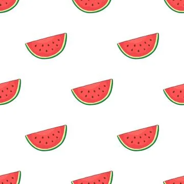 Seamless pattern with watermelon slice Stock Illustration