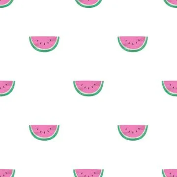 Seamless pattern with watermelon slices Stock Illustration