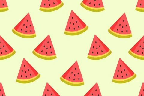 Seamless pattern of watermelon slices. Illustrazione stock