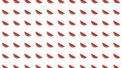 Seamless pattern with watermelon slices on white Stock Footage 307625183