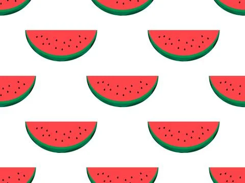 Seamless pattern with watermelon slices on a white background. Watermelon wit Stock-Illustration