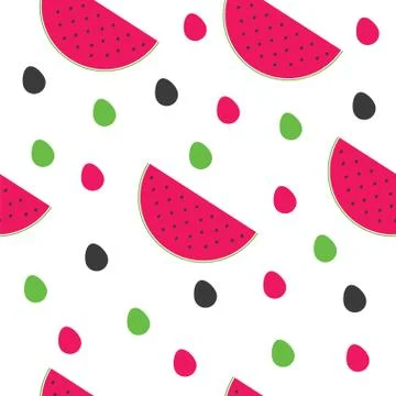 Seamless pattern with watermelon vector Stock Illustration