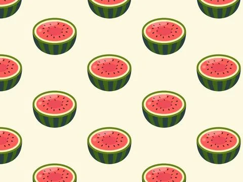 Seamless pattern watermelon. Vector illustration Stock Illustration