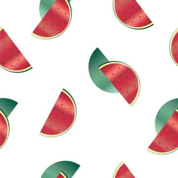 Seamless pattern with watermelon vector - summer theme Stock Illustration