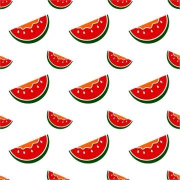 Seamless pattern with watermelon. Vector texture illustration. 库存插图